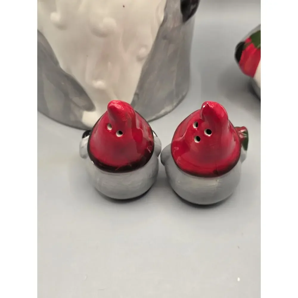 10 Strawberry Street Nordic Gnome Christmas Cookie Jar Canister 4 Pc Set Gray...